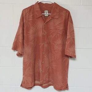 JAMAICA JAXX ISLAND OUTFITTERS, CASUAL, 100% TEXTURED SILK, BUTTON UP SHIRT